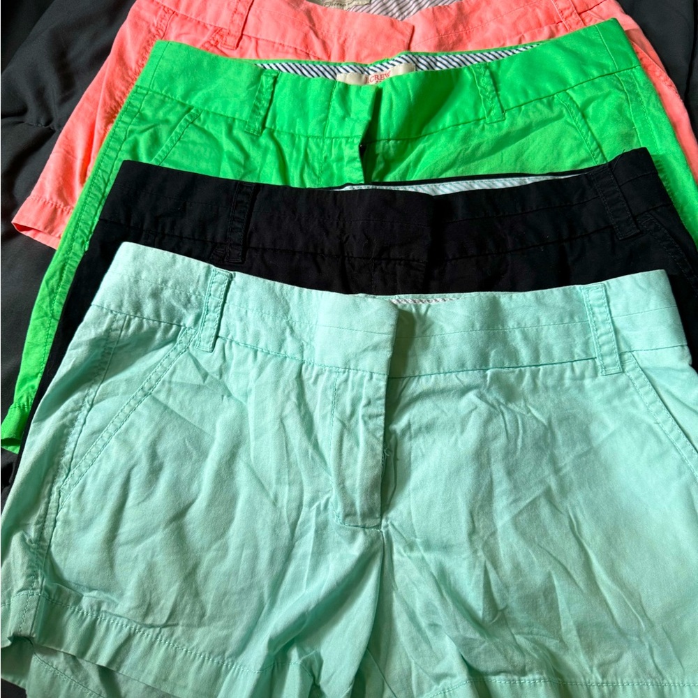 4 pairs of J. Crew women’s chino shorts, size 2